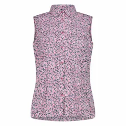 Camicia da donna senza maniche con fantasia floreale