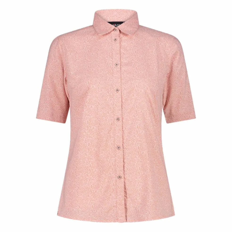 Camicia fantasia a maniche 3/4 stretch da donna