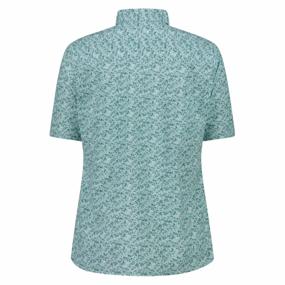 Camicia fantasia a maniche 3/4 stretch da donna