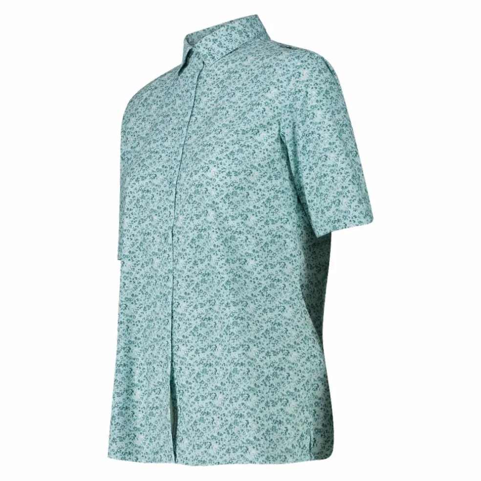 Camicia fantasia a maniche 3/4 stretch da donna