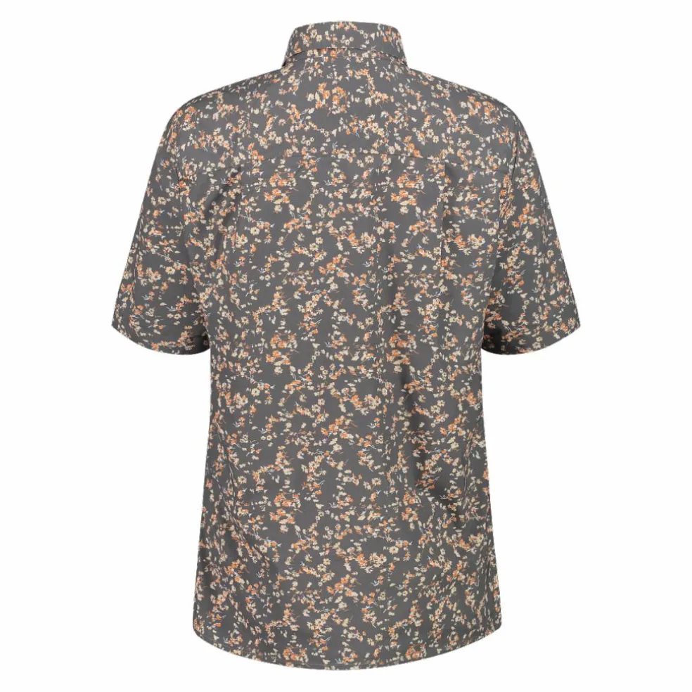 Camicia fantasia a maniche 3/4 stretch da donna