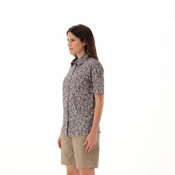 Camicia fantasia a maniche 3/4 stretch da donna