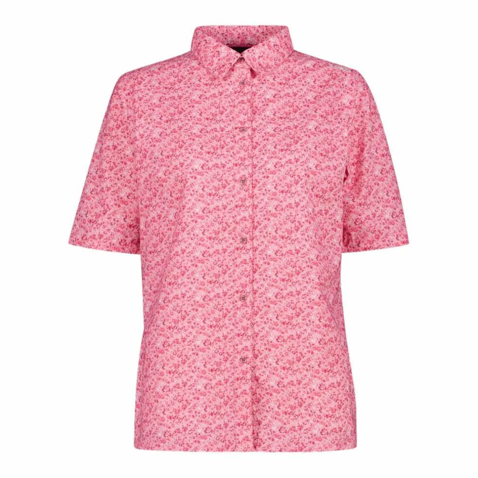 Camicia fantasia a maniche 3/4 stretch da donna