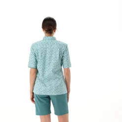 Camicia fantasia a maniche 3/4 stretch da donna