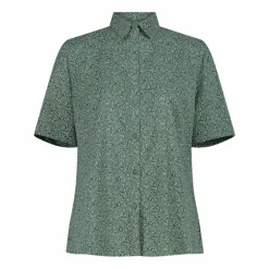 Camicia fantasia a maniche 3/4 stretch da donna