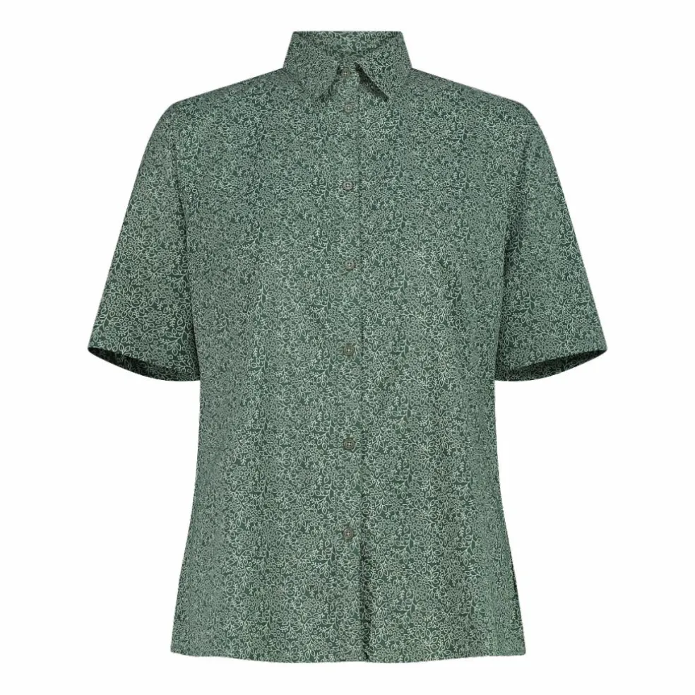 Camicia fantasia a maniche 3/4 stretch da donna