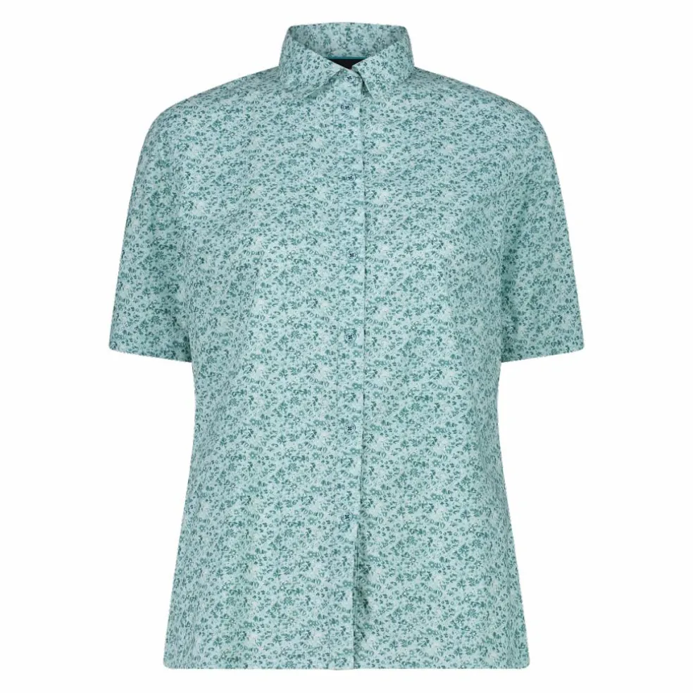 Camicia fantasia a maniche 3/4 stretch da donna