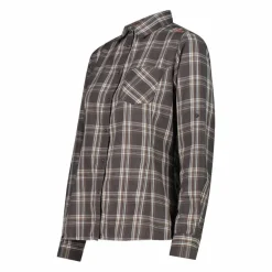 Camicia fantasia check maniche lunghe da donna