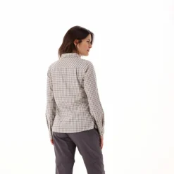 Camicia fantasia check maniche lunghe da donna