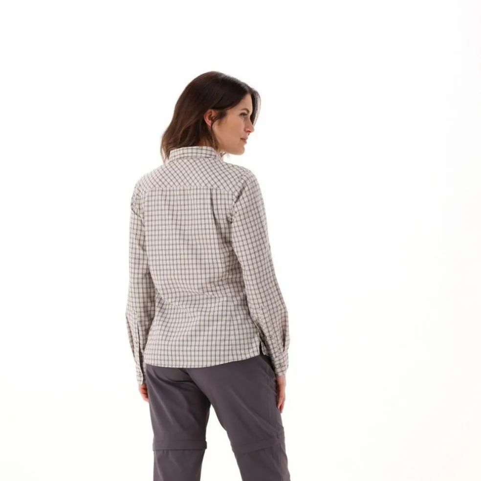 Camicia fantasia check maniche lunghe da donna