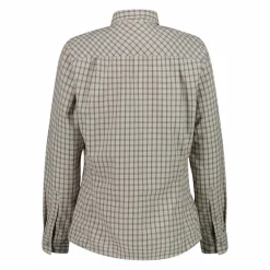Camicia fantasia check maniche lunghe da donna