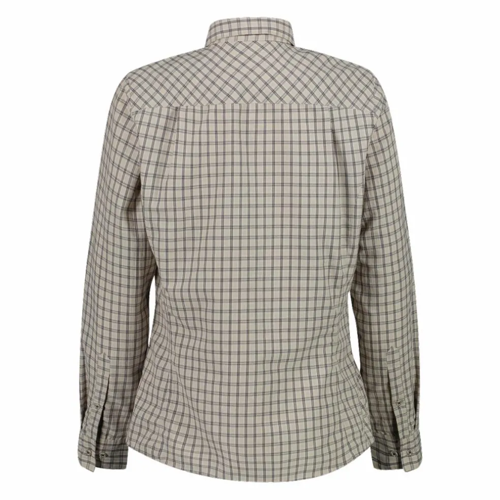 Camicia fantasia check maniche lunghe da donna