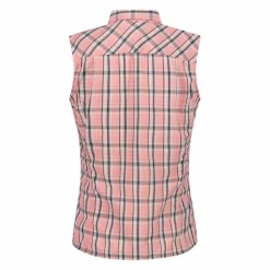 Camicia fantasia check senza maniche da donna