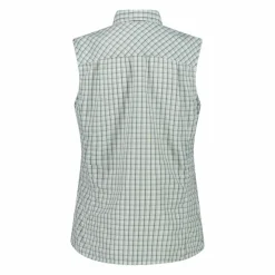 Camicia fantasia check senza maniche da donna
