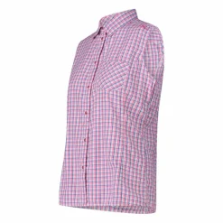Camicia fantasia check senza maniche da donna