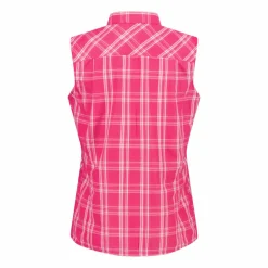 Camicia fantasia check senza maniche da donna