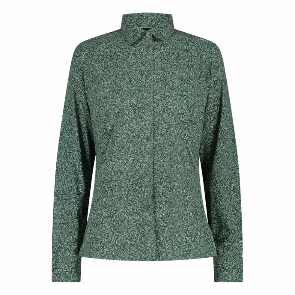 Camicia fantasia floreale maniche lunghe da donna