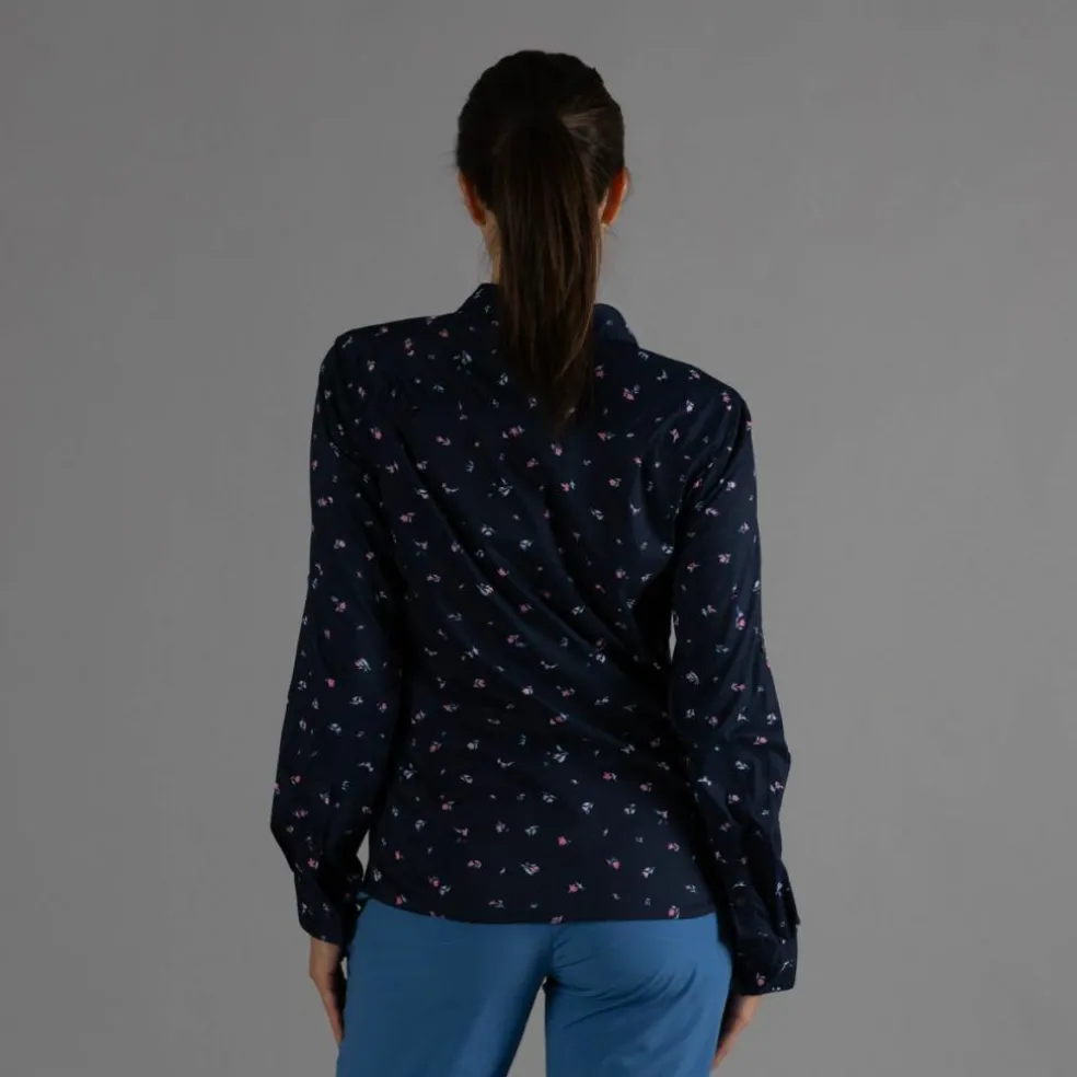 Camicia fantasia floreale maniche lunghe da donna
