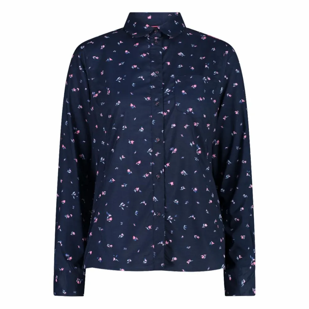 Camicia fantasia floreale maniche lunghe da donna