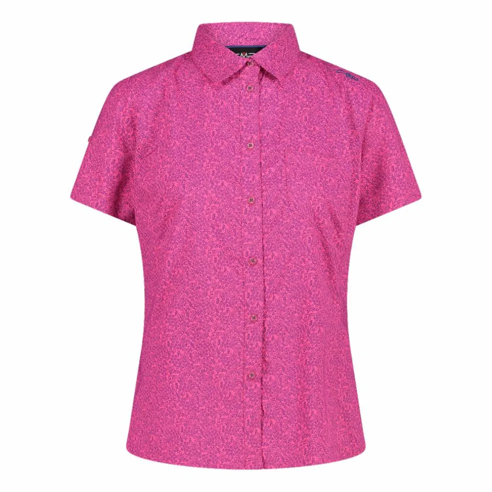 Camicia fantasia floreale maniche corte da donna