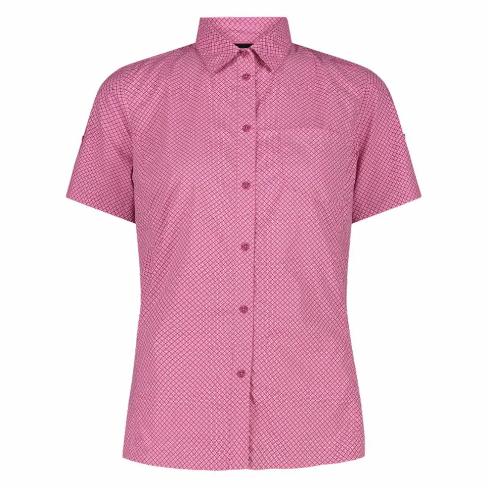 Camicia fantasia floreale maniche corte da donna