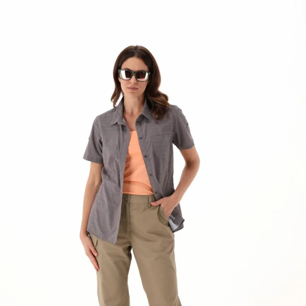 Camicia fantasia floreale maniche corte da donna