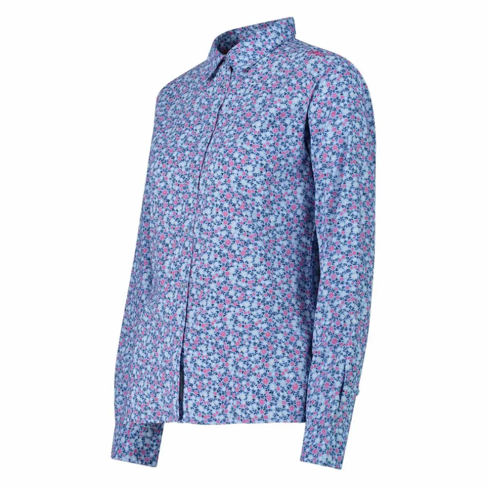 Camicia fantasia geometrica maniche lunghe da donna