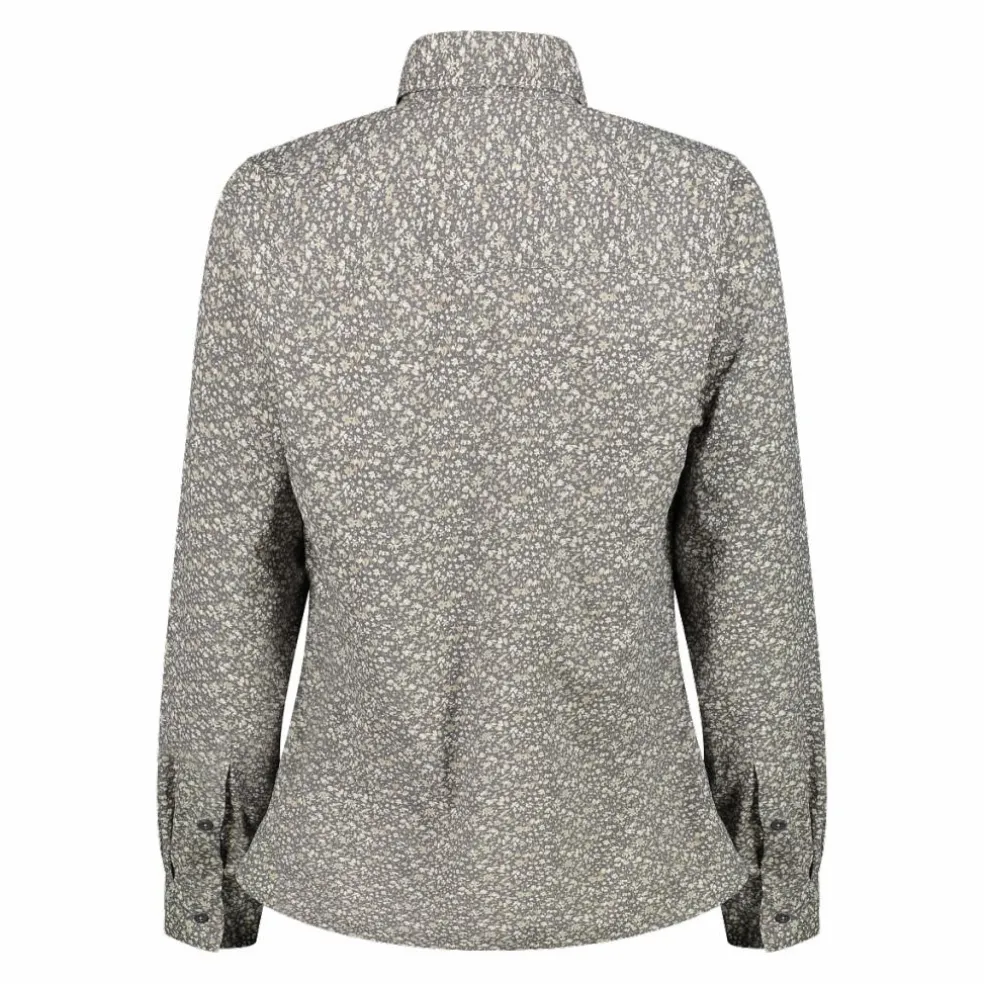 Camicia fantasia geometrica maniche lunghe da donna