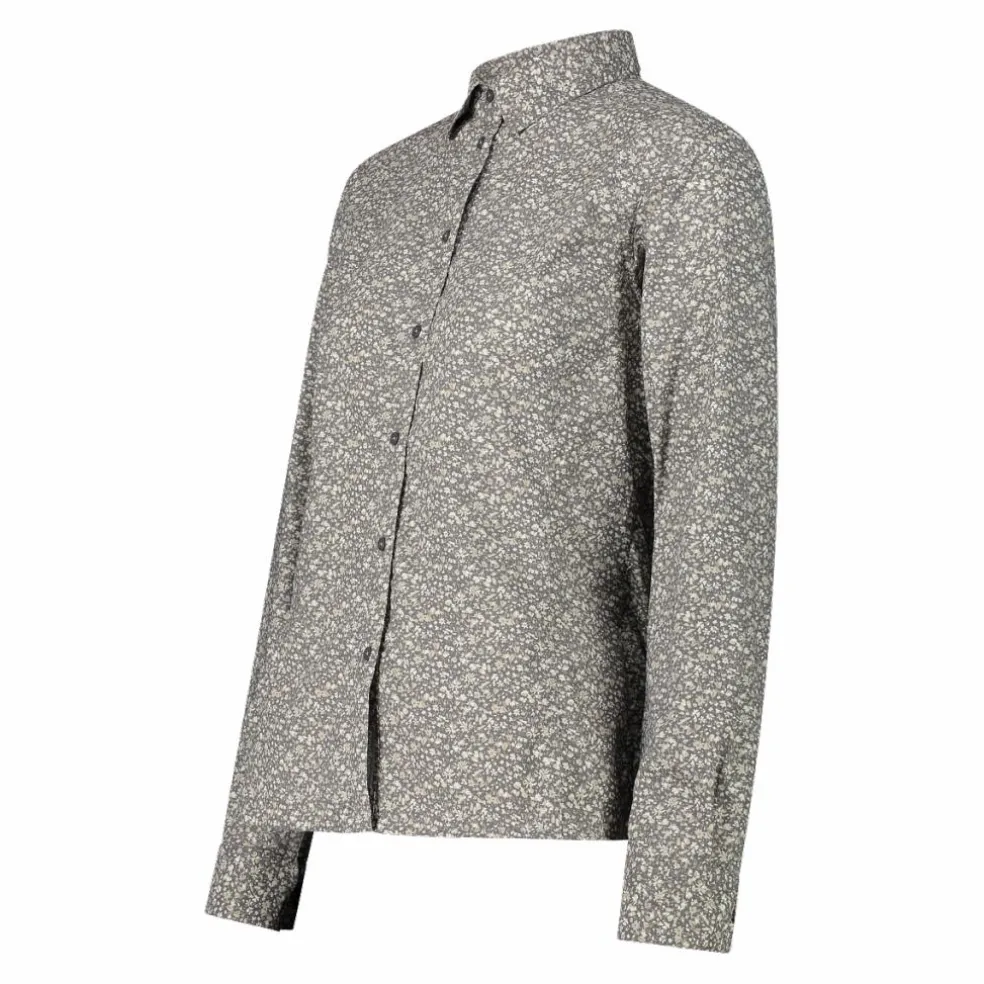 Camicia fantasia geometrica maniche lunghe da donna