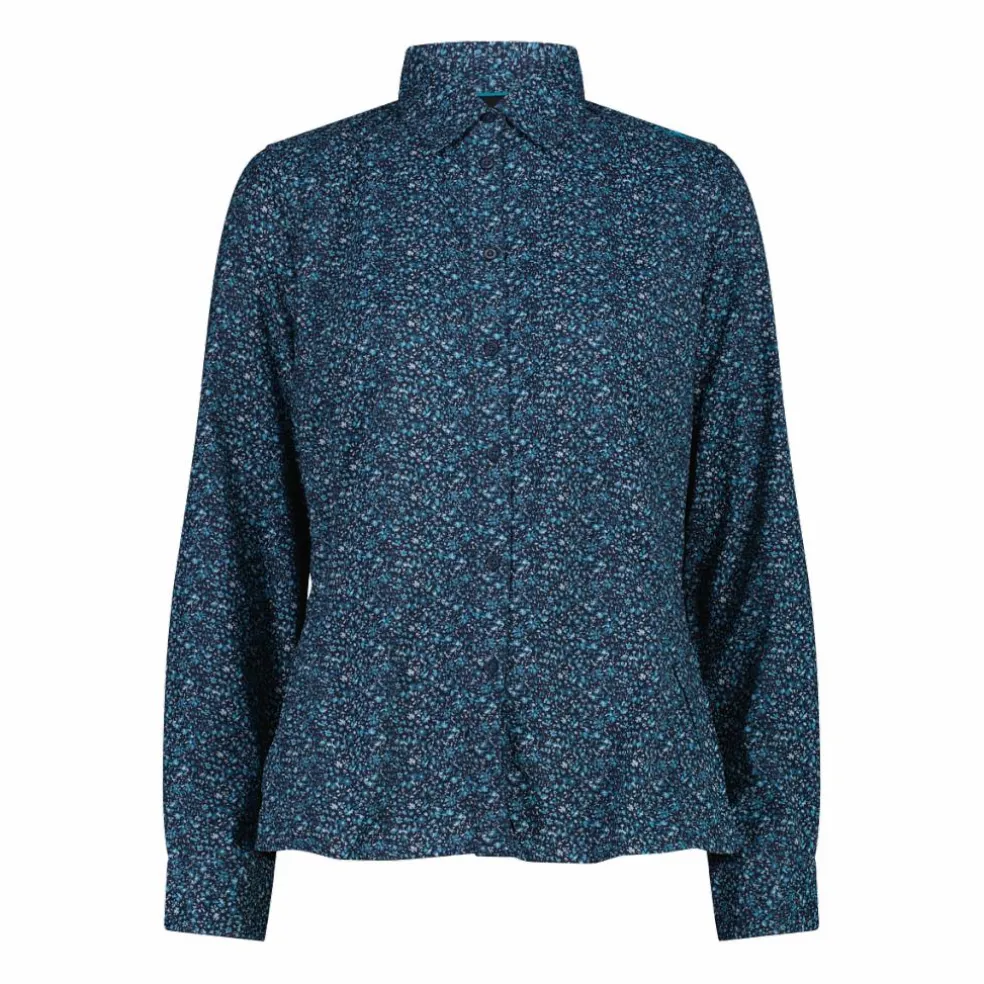 Camicia fantasia geometrica maniche lunghe da donna