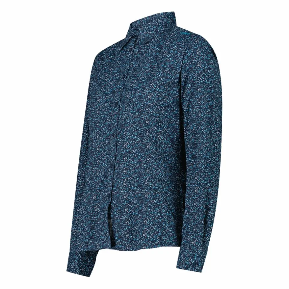 Camicia fantasia geometrica maniche lunghe da donna