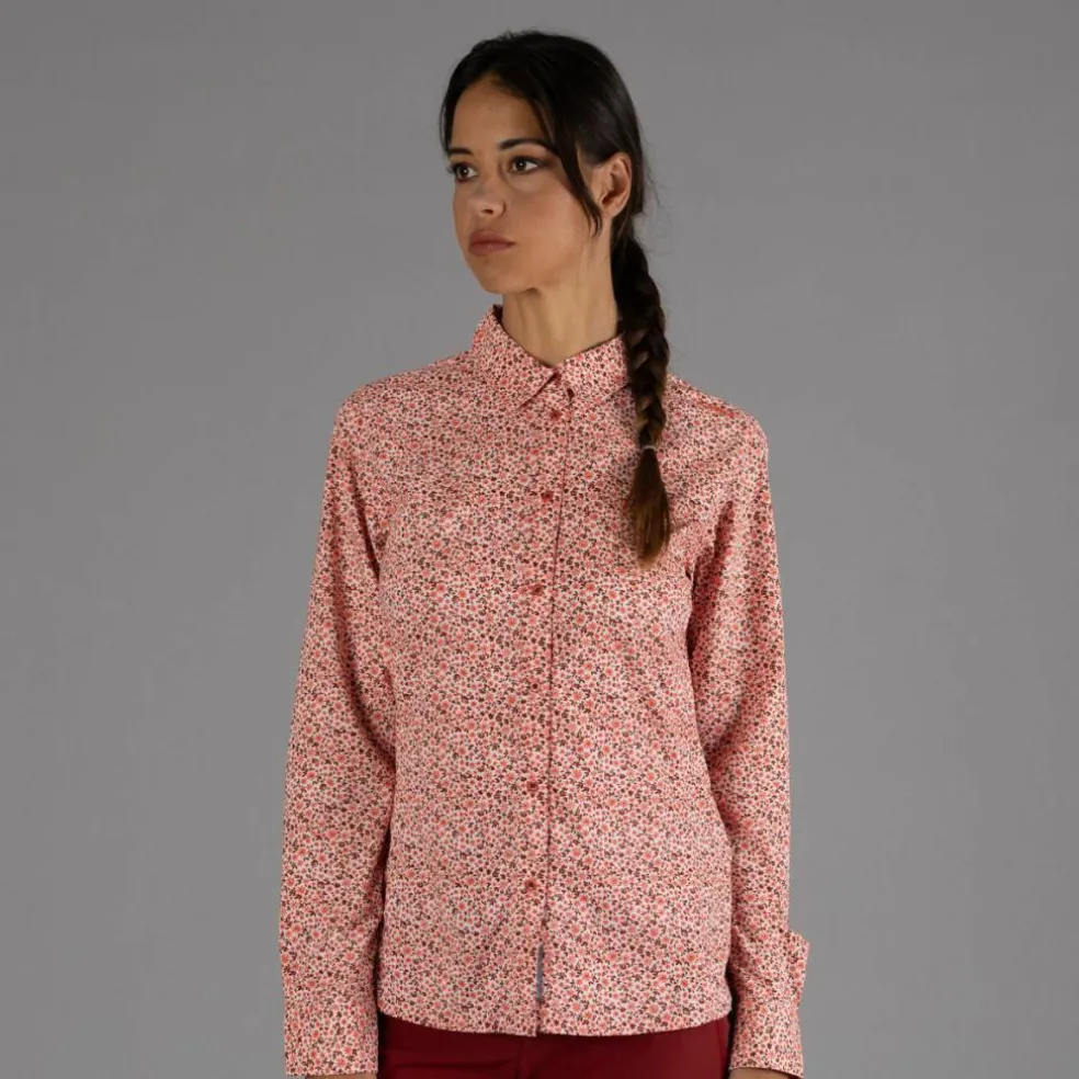 Camicia fantasia geometrica maniche lunghe da donna