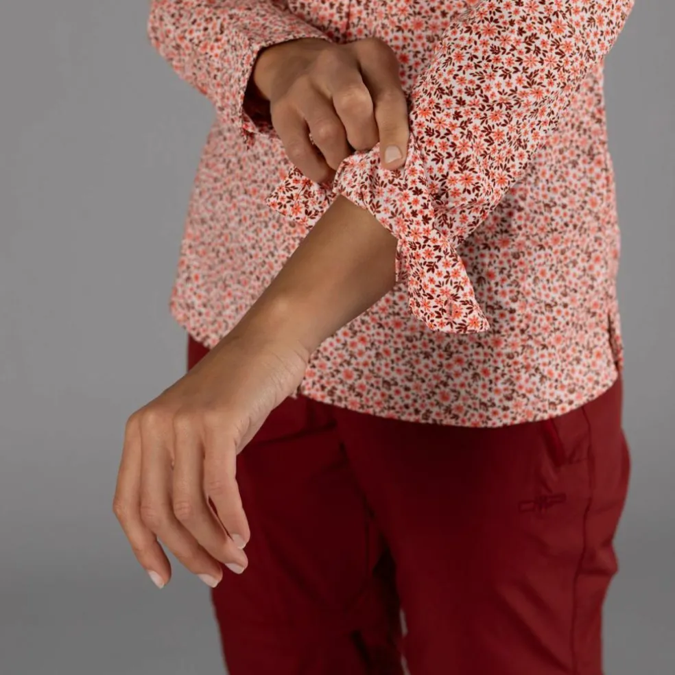 Camicia fantasia geometrica maniche lunghe da donna