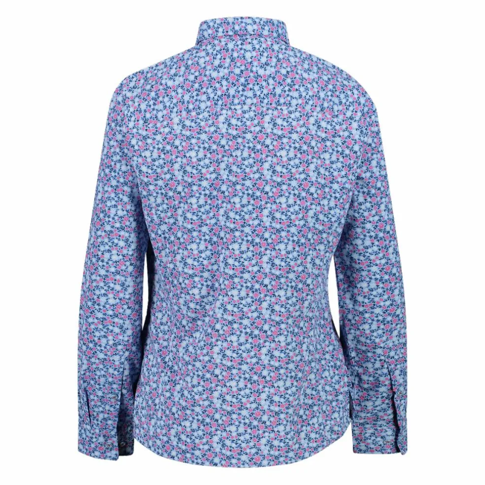 Camicia fantasia geometrica maniche lunghe da donna