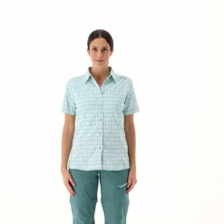 Camicia stretch a maniche corte da donna