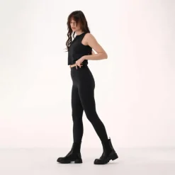 Canotta corta da donna in stretch polyamide