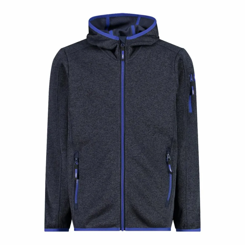 Felpa con cappuccio bambino in pile knit tech