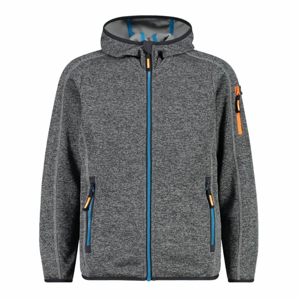Felpa con cappuccio bambino in pile knit tech