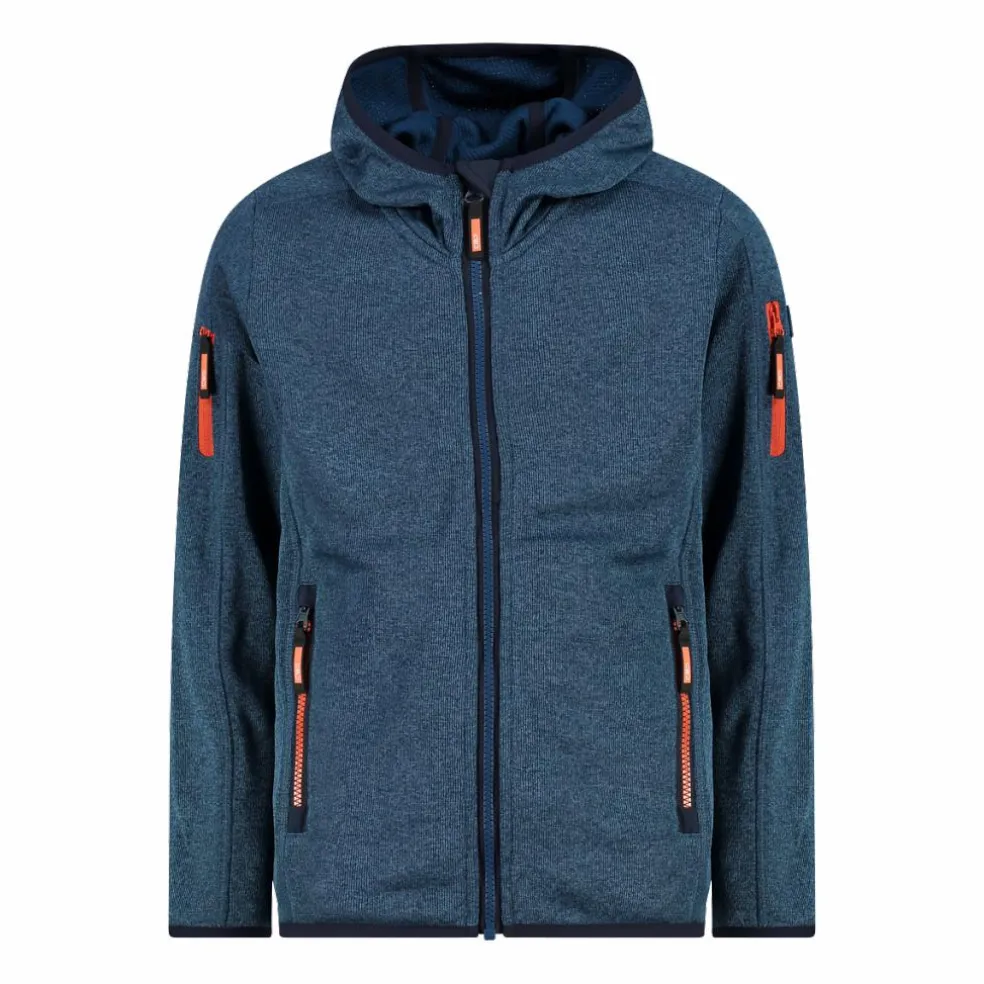 Felpa con cappuccio bambino in pile knit tech