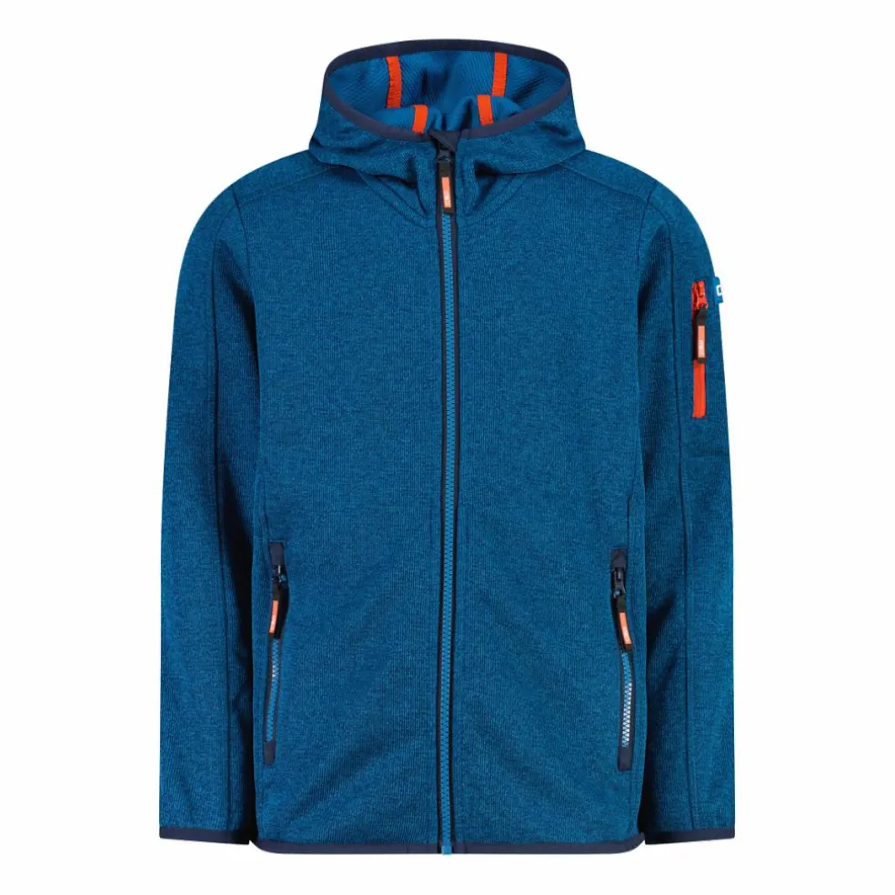Felpa con cappuccio bambino in pile knit tech