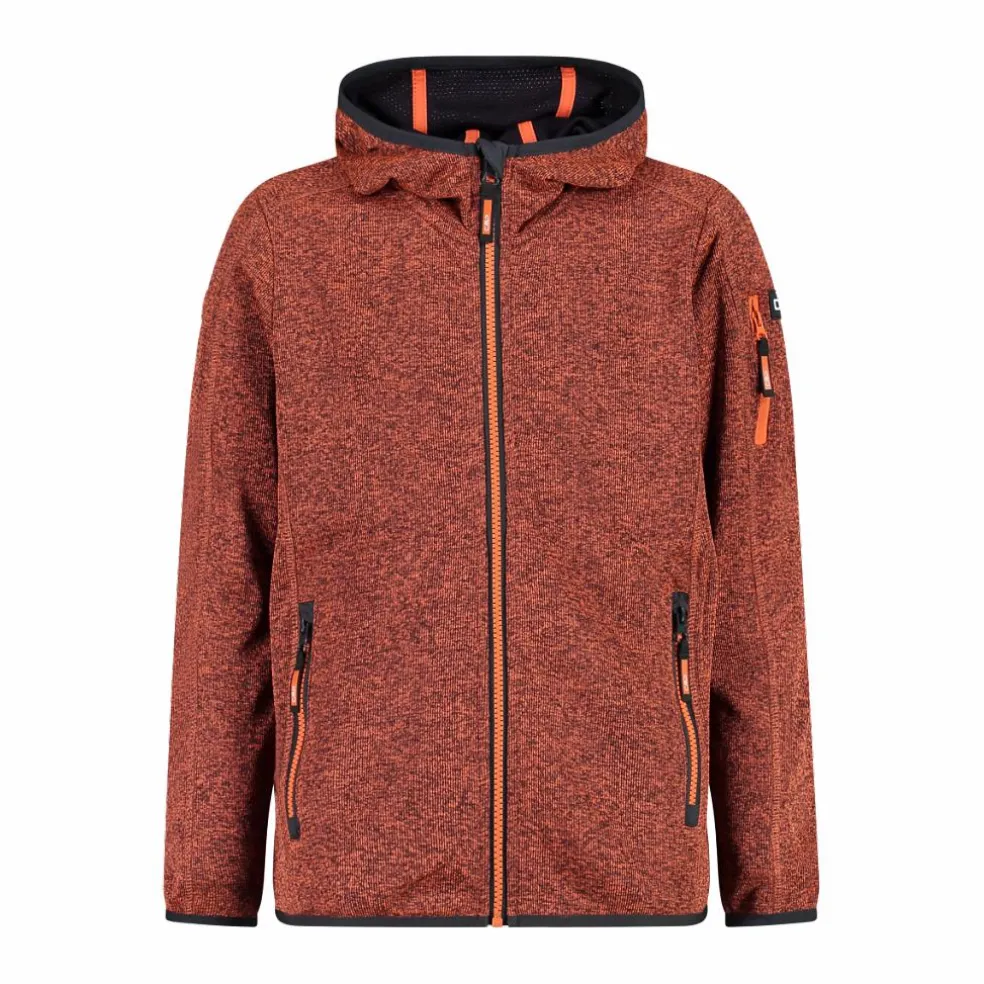 Felpa con cappuccio bambino in pile knit tech