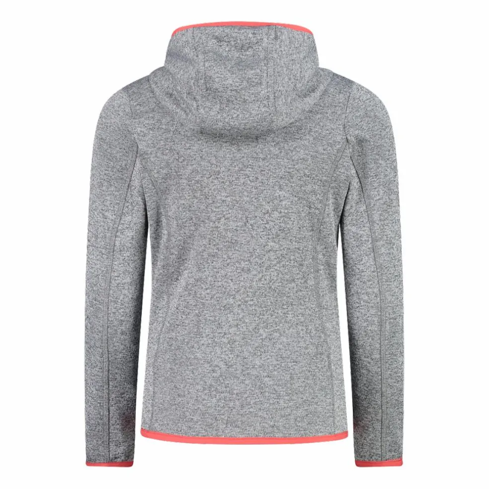 Felpa con cappuccio bambina in pile knit tech