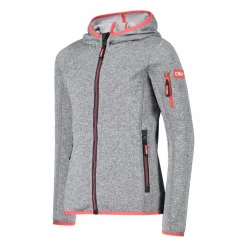 Felpa con cappuccio bambina in pile knit tech