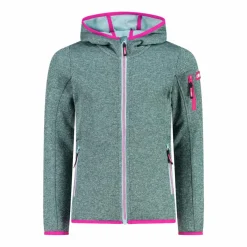 Felpa con cappuccio bambina in pile knit tech
