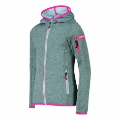 Felpa con cappuccio bambina in pile knit tech
