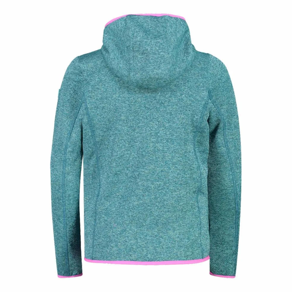 Felpa con cappuccio bambina in pile knit tech