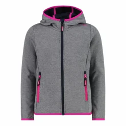 Felpa con cappuccio bambina in pile knit tech