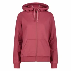 Felpa con zip da donna in cotone elasticizzato con cappuccio