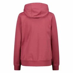 Felpa con zip da donna in cotone elasticizzato con cappuccio