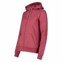 Felpa con zip da donna in cotone elasticizzato con cappuccio